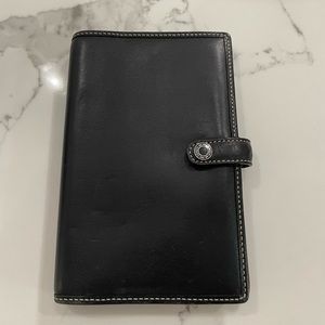 Coach Black Leather Planner